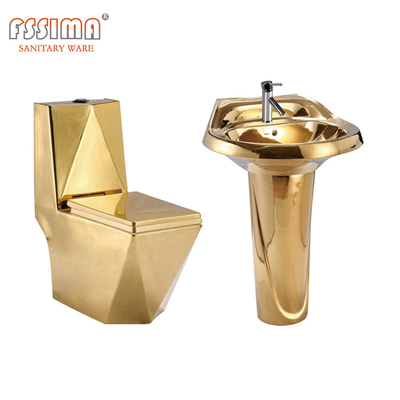 Ceramic S Trap Toilet Bowl Western Golden Diamond 200mm 180mm