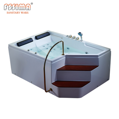Two Person Jacuzzi Whirlpool Freestanding Bathtub With Jets Step Adult