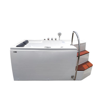 Two Person Jacuzzi Whirlpool Freestanding Bathtub With Jets Step Adult